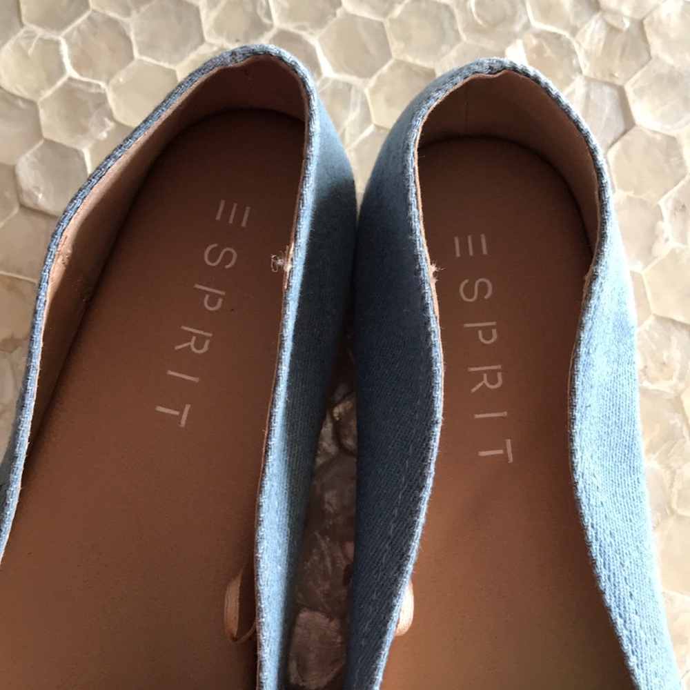 NWOB ESPRIT Blue denim espadrilles size 8 - Picture 3 of 5
